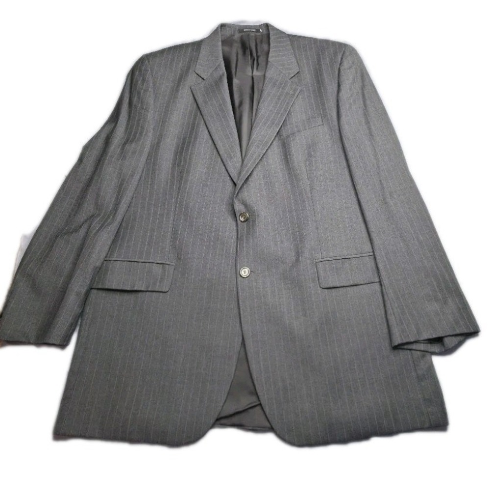 Lauren Ralph Lauren Men's Grey Pinstripe Suit‎ Jacket Blazer 46XL 100% Wool...